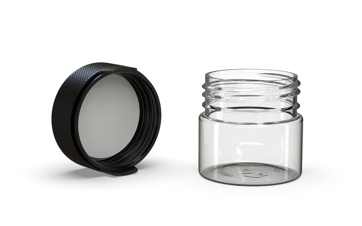 Chubby Gorilla|2oz Clear Container W/ Aviator CR Black Cap