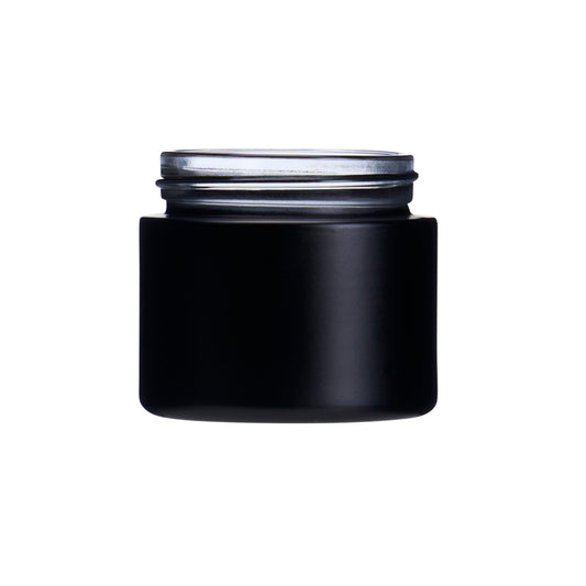 2oz Straight Sided Matte Black Glass Jars