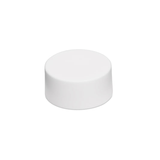 28mm Child Resistant Matte White Caps w/ Foil Inliners