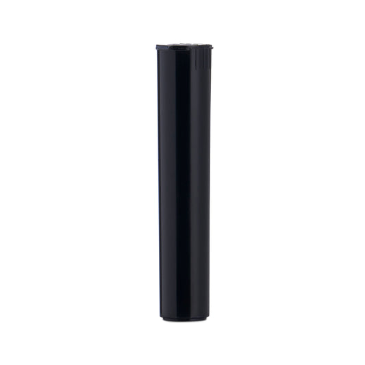 98mm Child Resistant Black Opaque Pop Top Plastic Pre-Roll Tubes