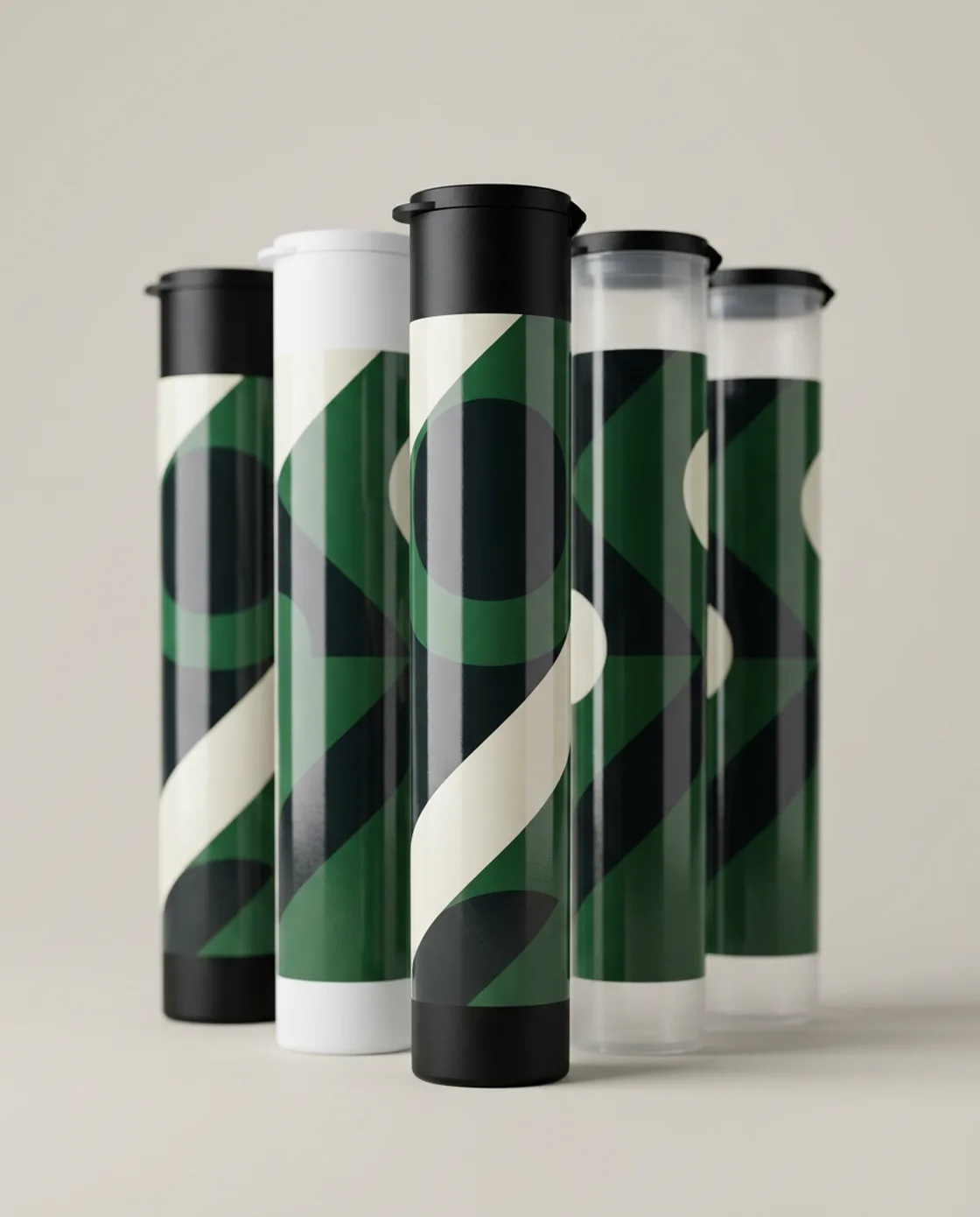 Pre-roll tubes with full-wrap gloss labels applied