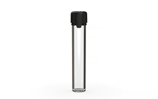 Chubby Gorilla|25x100mm Clear Flat Bottom Tube W/ Aviator CR Black Cap