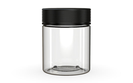 Chubby Gorilla|18.5oz Clear XL Jar W/ Spiral CR Black Cap