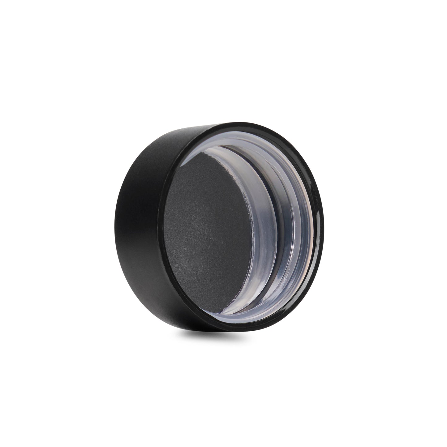 38mm Child Resistant Matte Black Caps w/ Pressure Sensitive Inliners