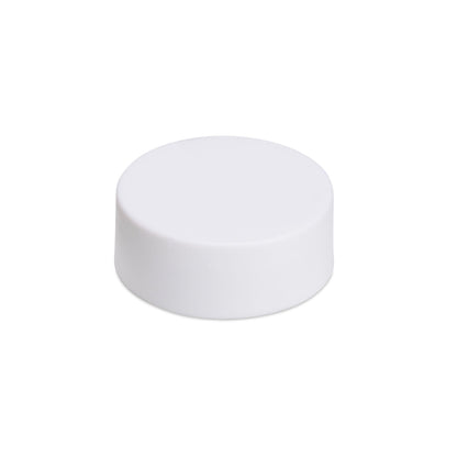 38mm Child Resistant Matte White Caps w/ Foil Inliners