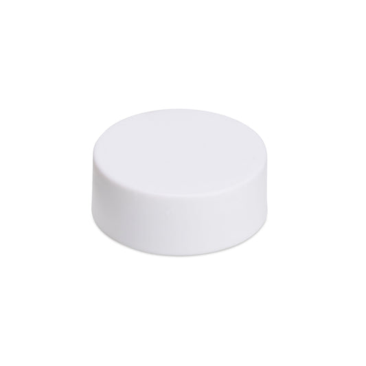 38mm Child Resistant Matte White Caps w/ Pressure Sensitive Inliners