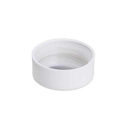38mm Child Resistant Matte White Caps w/ Pressure Sensitive Inliners