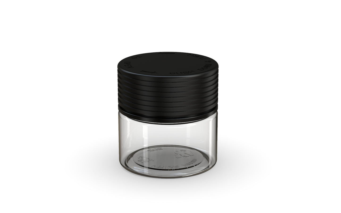 Chubby Gorilla|2oz Clear Jar W/ Spiral CR Black Cap