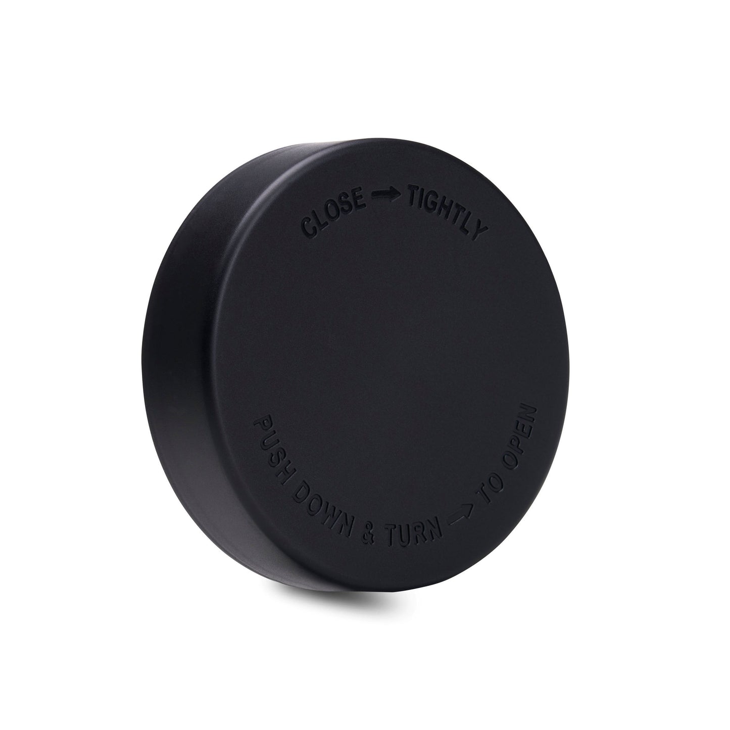 78mm Child Resistant Matte Black Caps w/ Pressure Sensitive Inliners