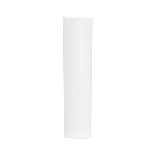 80mm Child Resistant White Opaque Pop Top Plastic Pre-Roll Tubes