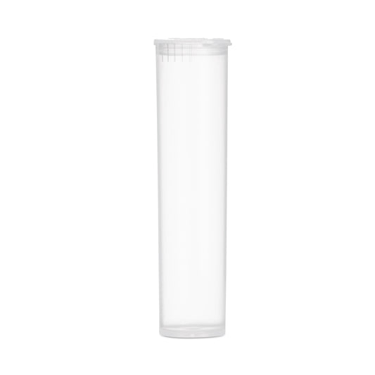 80mm Child Resistant  Clear Pop Top Plastic Pre-Roll Tubes