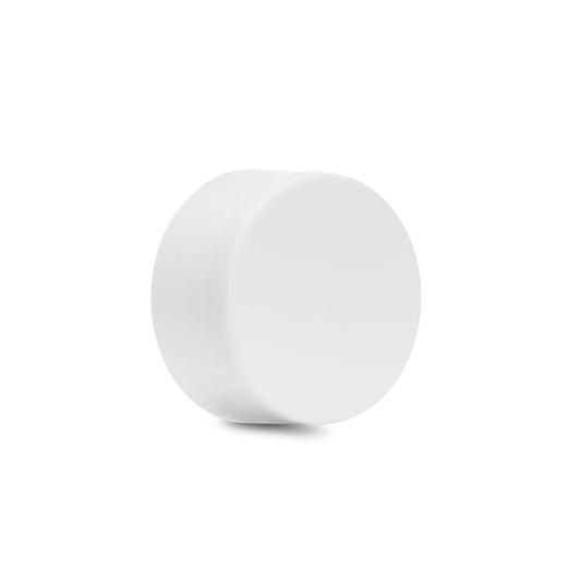 28mm Child Resistant Matte White Caps w/ Foil Inliners