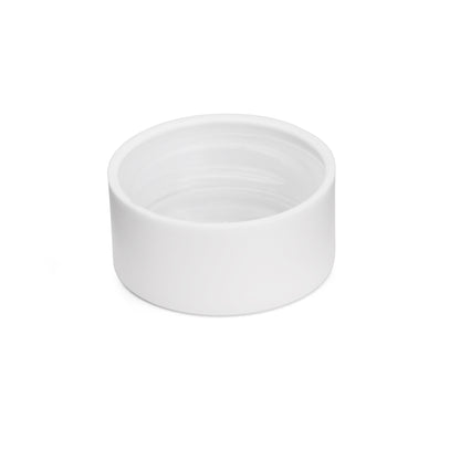 28mm Child Resistant Matte White Caps w/ Foil Inliners