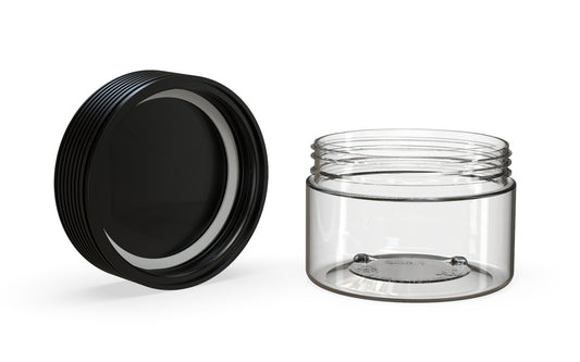 Chubby Gorilla|7.5oz Clear XL Jar W/ Spiral CR Black Cap