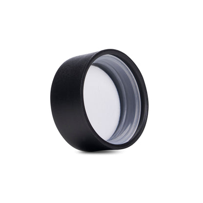 33mm Child Resistant Matte Black Caps w/ Pressure Sensitive Inliners