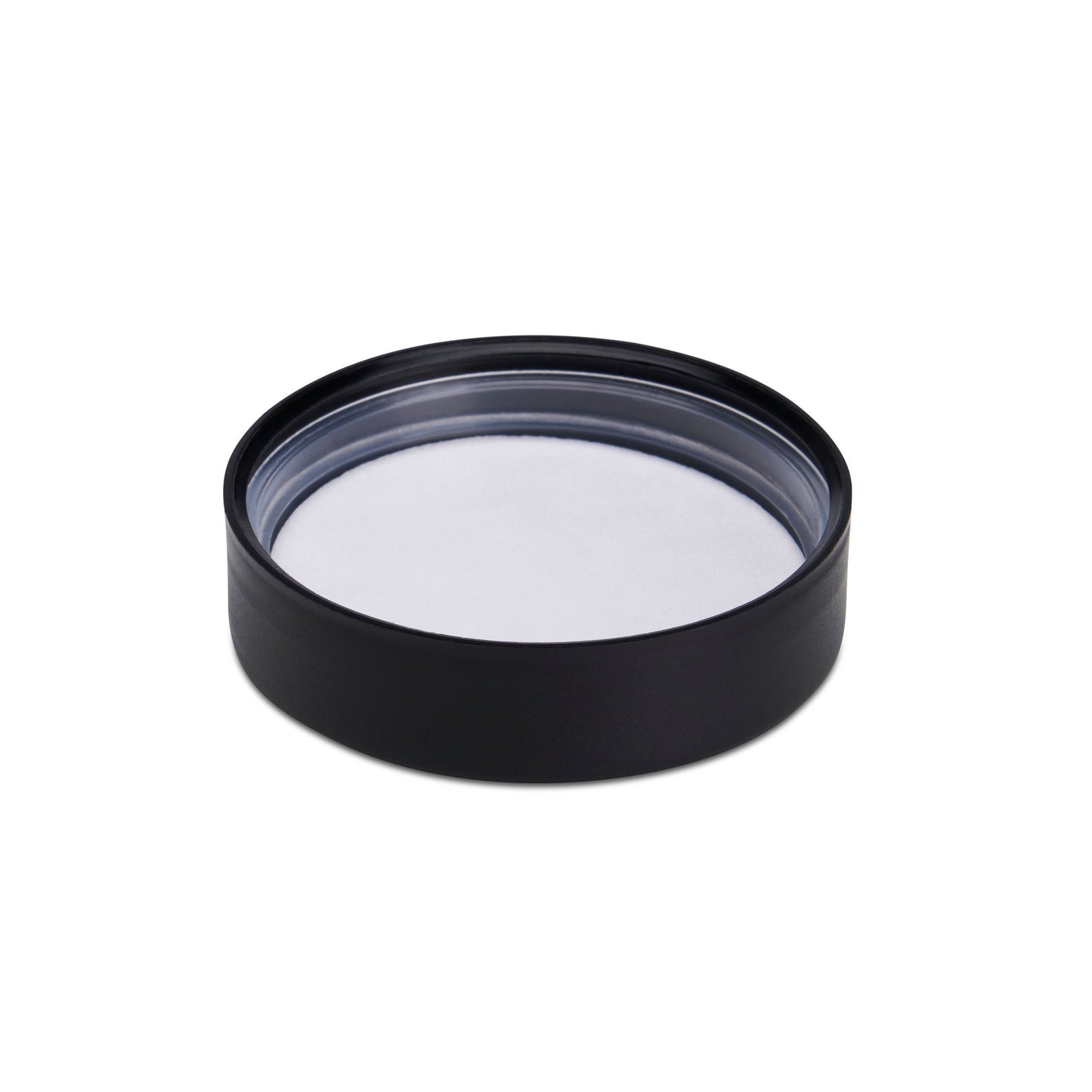 50mm Child Resistant Matte Black Caps w/ Pressure Sensitive Inliners