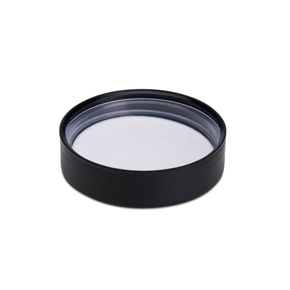 50mm Child Resistant Matte Black Caps w/ Pressure Sensitive Inliners