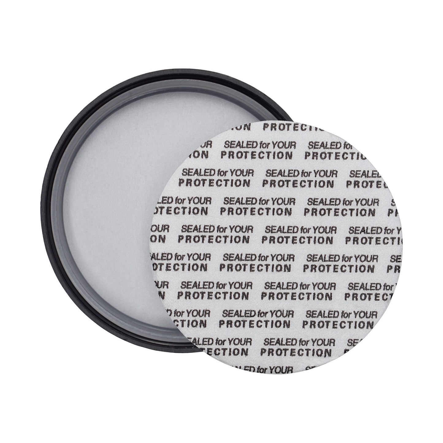 50mm Child Resistant Matte Black Caps w/ Pressure Sensitive Inliners