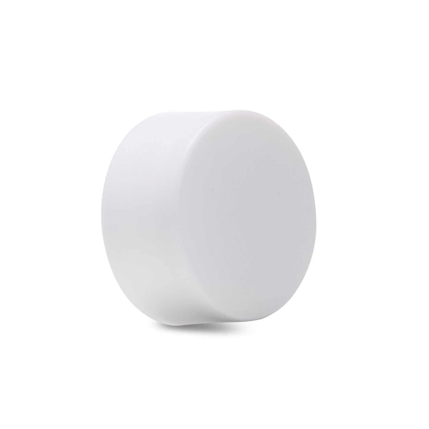 28mm Child Resistant Matte White Flat Round Cap w/ Foil Liner
