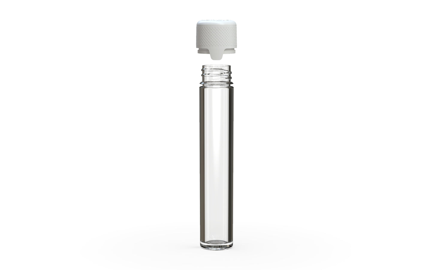 Chubby Gorilla|25x100mm Clear Flat Bottom Tube W/ Aviator CR White Cap