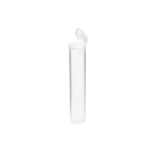 98mm Child Resistant Clear Pop Top Plastic Pre-Roll Tubes
