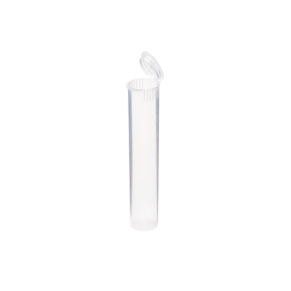 90mm Child Resistant Clear Pop Top Plastic Pre-Roll Tubes