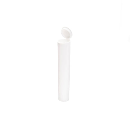 98mm Child Resistant White Opaque Pop Top Plastic Pre-Roll Tubes