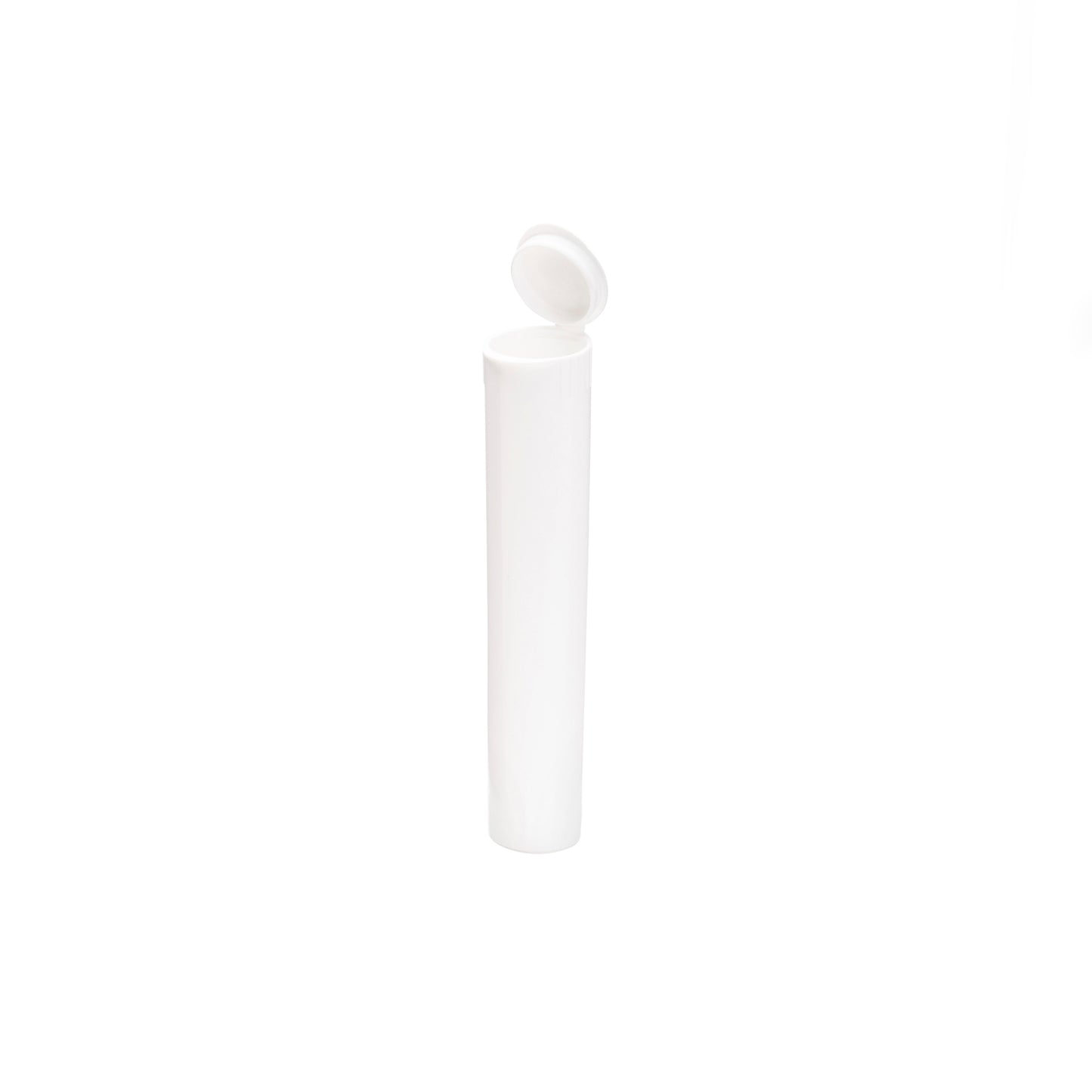 90mm Child Resistant White Opaque Pop Top Plastic Pre-Roll Tubes