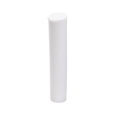 95mm Child Resistant White Opaque Pop Top Plastic Pre-Roll Tubes