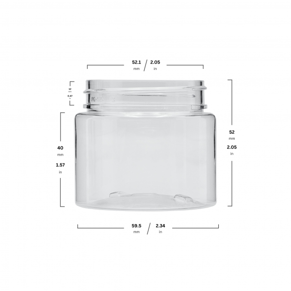 3oz Clear PET Straight Sided Jar - Image 2