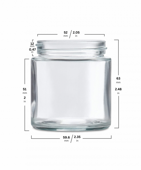 3.75oz Clear Glass Straight Sided Jar - Image 2