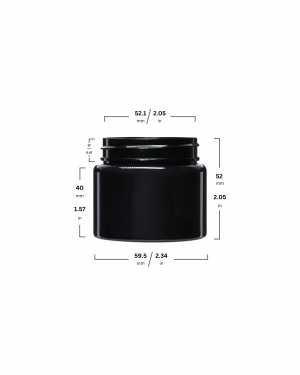 3oz Glossy Black PET Straight Sided Jar - Image 2