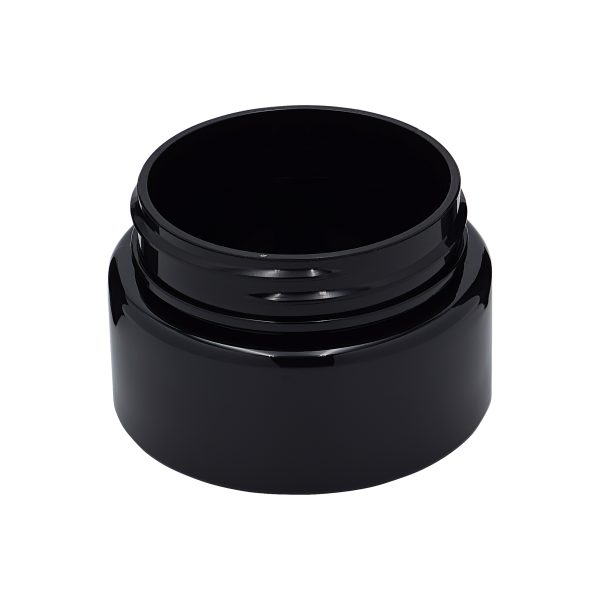 2oz Glossy Black Plastic Jar