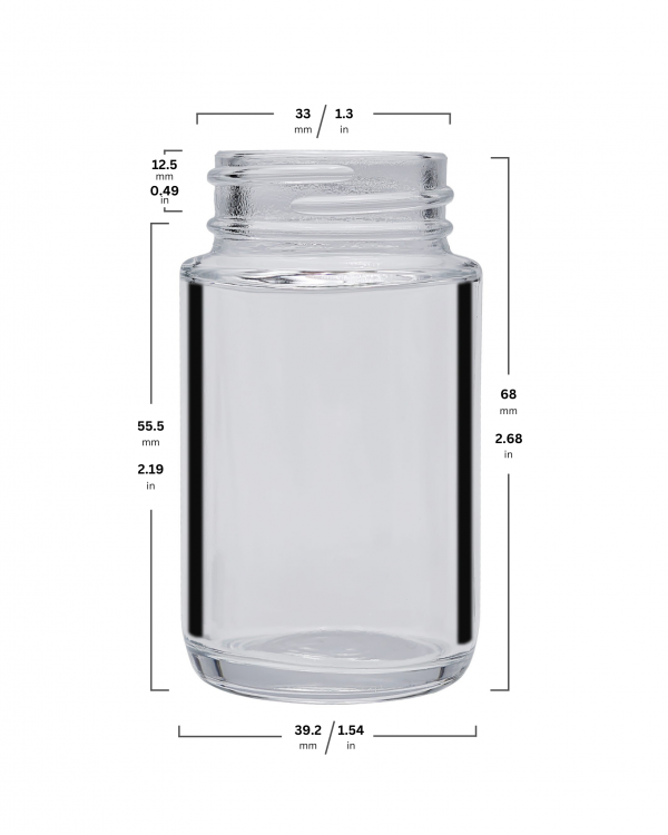 40ML Clear Glass Pre-roll Jar - Image 2