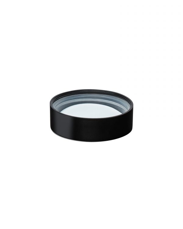 53mm CR Glossy Black Flat Cap w/ PE+PS Pre-Inserted - Image 3