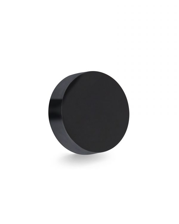 53mm CR Glossy Black Flat Cap w/ PE+PS Pre-Inserted
