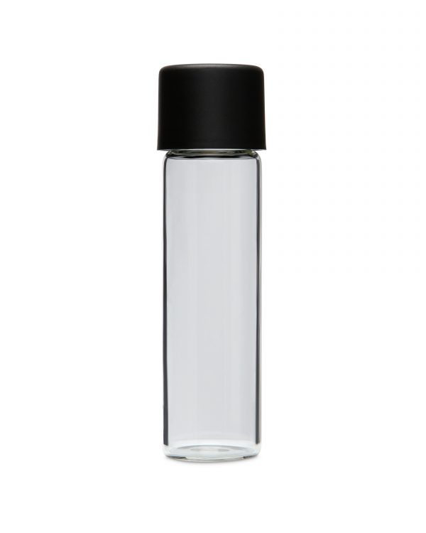80mm Glass Pre-Roll Tubes w/ Black Cap