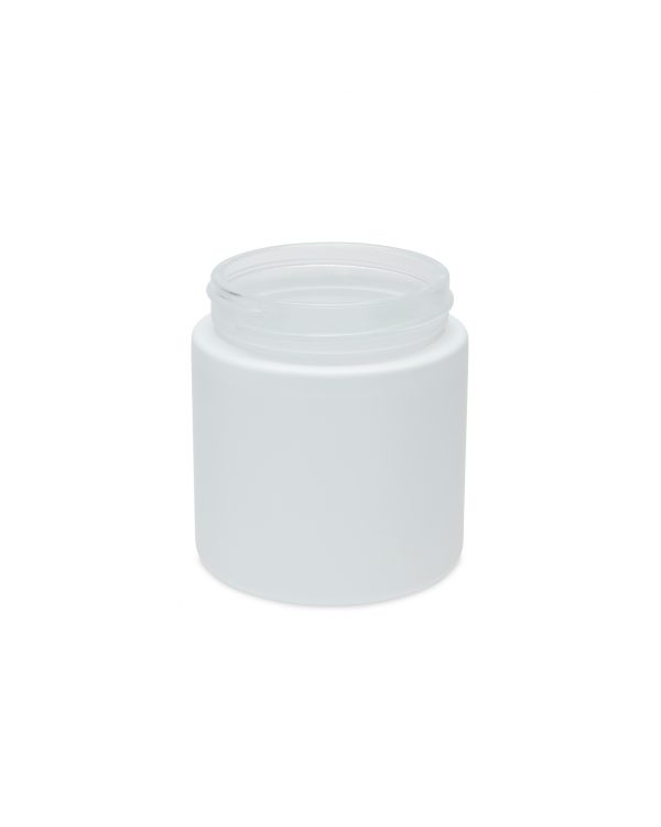 3oz Matte White Glass Straight Sided Jar - Image 3