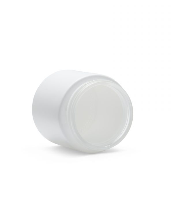 3oz Matte White Glass Straight Sided Jar - Image 4