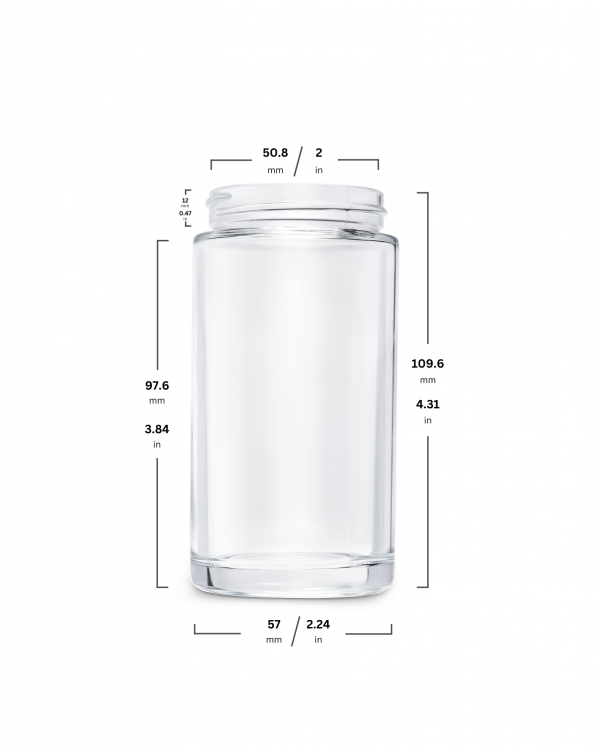 6oz Clear Glass Straight Sided Jar - Image 2