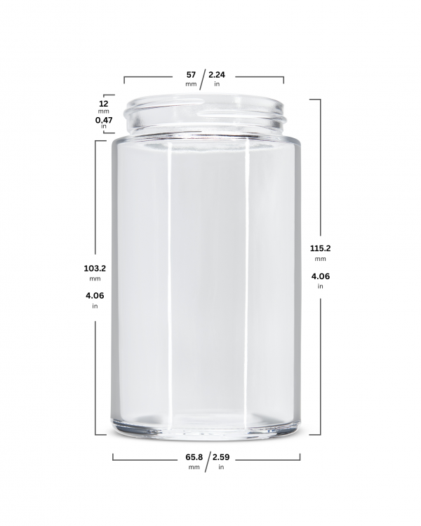 10oz Clear Glass Straight Sided Jar - Image 2