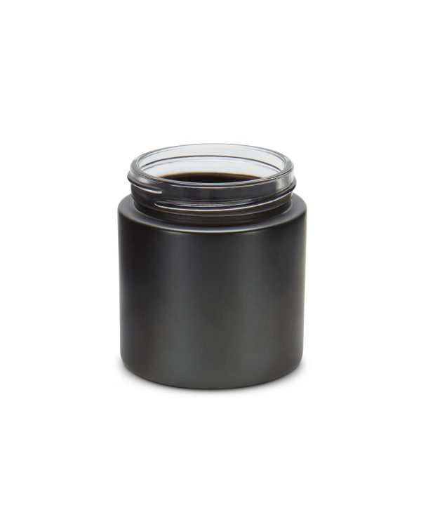 3oz Matte Black Glass Straight Sided Jar