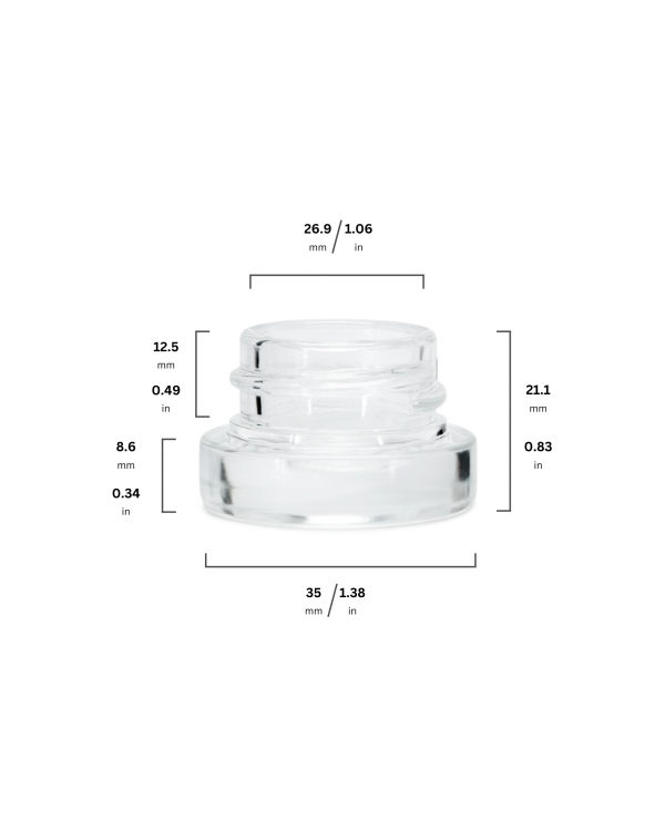 5ML Clear Glass Flat Round Concentrate - Image 2