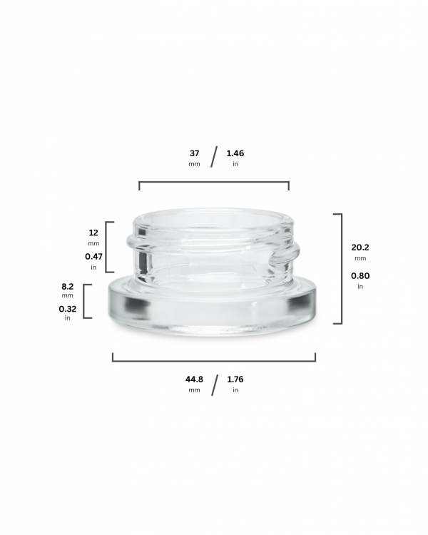 9ML Clear Glass Flat Round Concentrate - Image 2