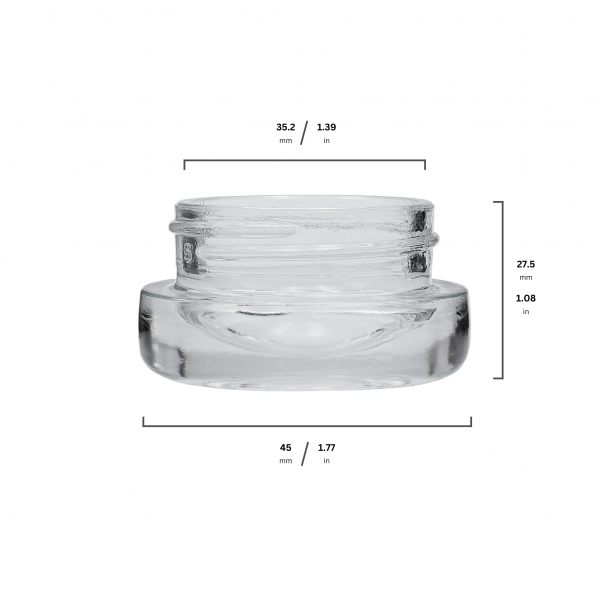 9ML Clear Glass Round Concentrate - Image 2