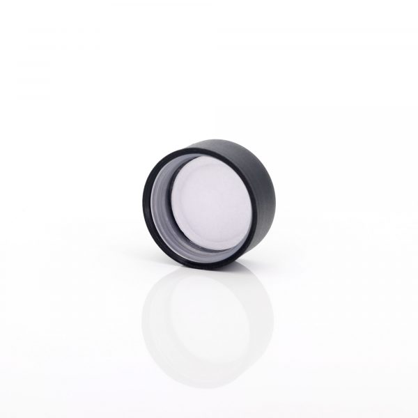 33mm CR Matte Black Flat Cap w/ PS Liner Pre-Inserted - Image 2