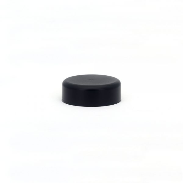 38mm CR Black Round Cap w/ PE liner Pre-Inserted
