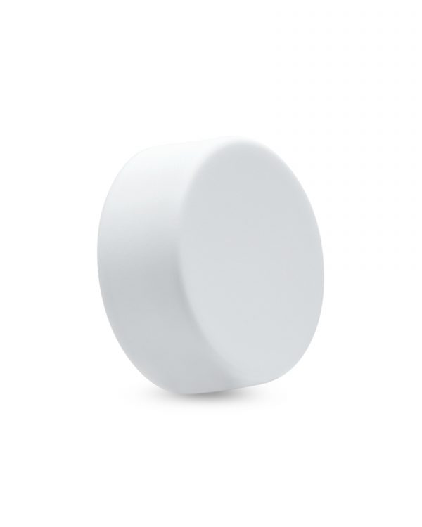 38mm CR Matte White Flat Round Cap w/ HIS Liner Pre-Inserted