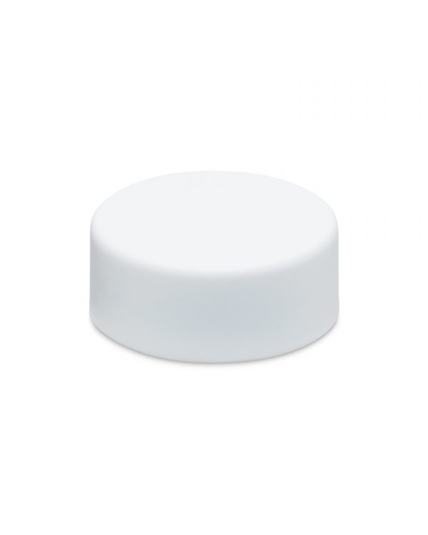 38mm CR Matte White Flat Round Cap w/ HIS Liner Pre-Inserted - Image 2
