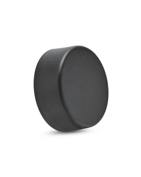 38mm CR Matte Black Flat Round Cap w/ HIS Liner Pre-Inserted